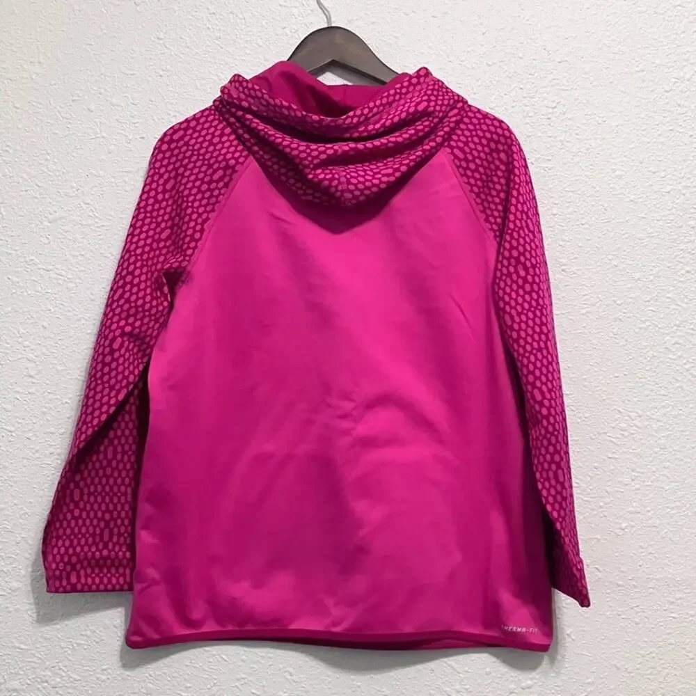 Nike Therma Fit Hoodie Pink Just Do It Pullover Pocket Drawstring Womens Sz L